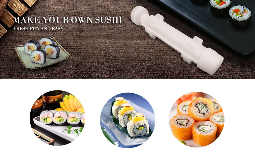 dropship 1pc Sushi Maker Set - Quick and Easy DIY Rice Mold Bazooka Roller Kit with Vegetable and Meat Rolling Tool - Perfect for Home Cooking and Entertaining