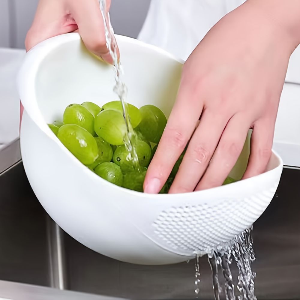 dropship 1pc/2pcs/3pcs Multi-Functional Kitchen Washing Basket Basin - Drain Water, Wash Rice, Perfect For Cleaning Vegetables And Fruits, And More With Convenient