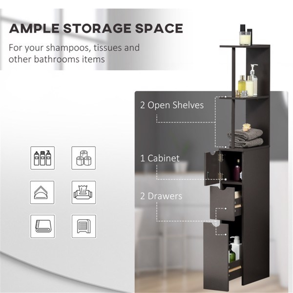 dropship Bathroom Storage Cabinet-Brown