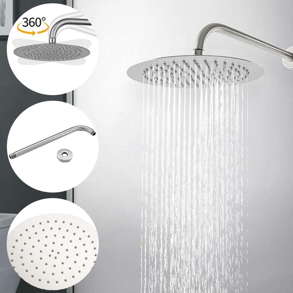 dropship 10" Roud Rain Shower head and Handheld Shower Head Set