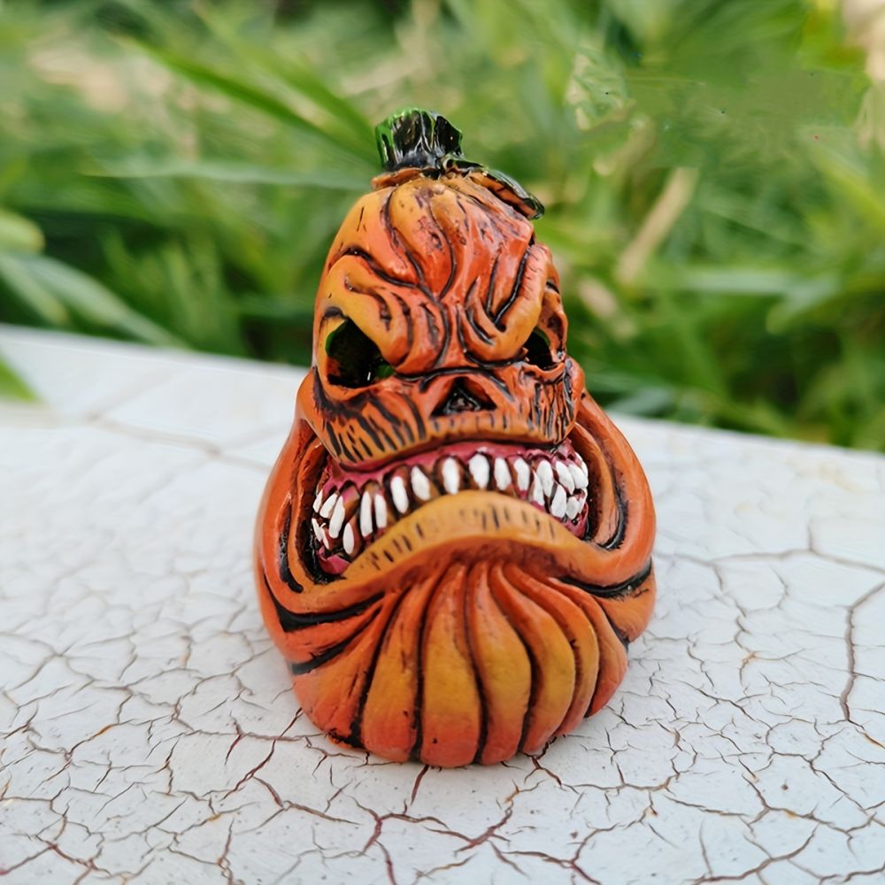 dropship 1pc Grinning Pumpkin Head Resin Statue - Perfect Halloween Decoration for Garden, Home, and Study