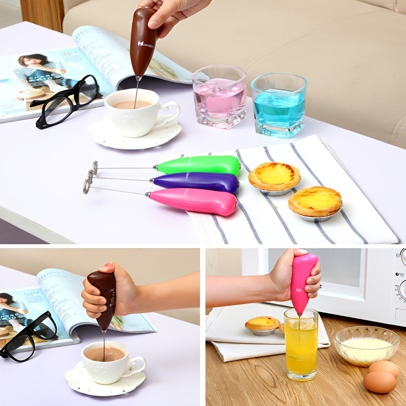 dropship 1pc Upgraded Mini Handheld Milk Frother for Coffee and More - Battery Operated Mixer and Blender for Frappe, Latte, Milk, Matcha - Perfect for On-the-Go Brewing