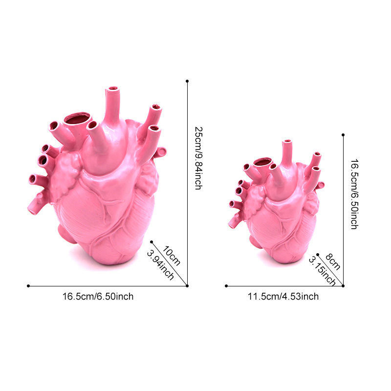 dropship Vase In The Shape Of Human Heart, Home Decoration, Desktop Art Craft Ornament, Exquisite And High-end Indoor Vase, Organ Design Flower Container, Halloween