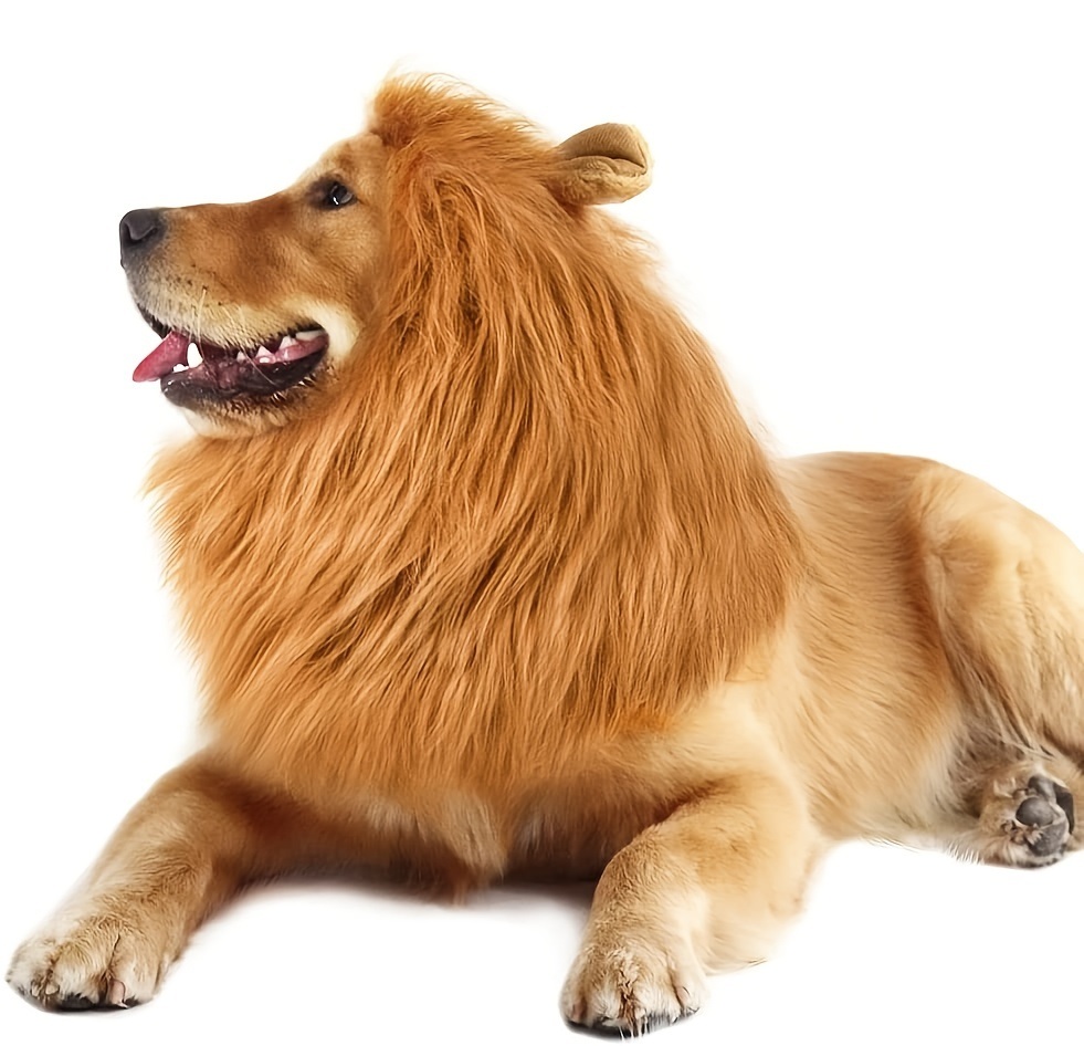 dropship Adjustable Lion Wig with Ears for Dogs - Cute and Fun Mane Costume for Your Pet