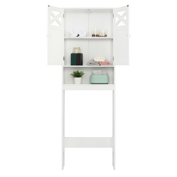 dropship FCH Double Door Fork Toilet Cabinet White