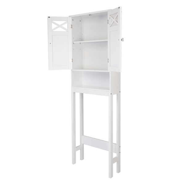dropship FCH Double Door Fork Toilet Cabinet White
