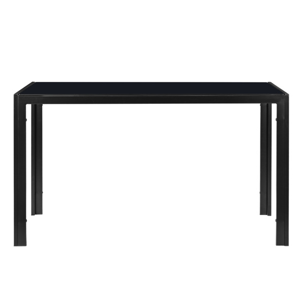 dropship Simple Assembled Tempered Glass & Iron Dinner Table Black(Replacement code: 21491449)