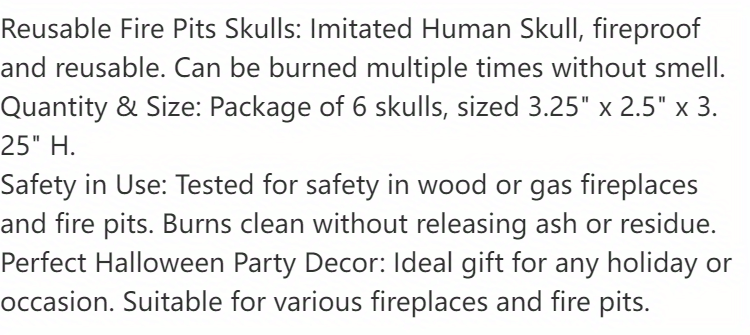 dropship 1/4/8/12pcs, Halloween Fire Pit Skull Ceramic Props,Reusable Fireproof Skull Fire Pit, Halloween Decor For Fire Pit ,Fireplace, Gas, Halloween Horror Skull Decorations, Halloween Supplies