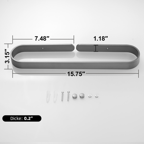 dropship Towel Ring Gun Grey, Bath Hand Towel Square Ring Thicken Space Aluminum Round Towel Holder for Bathroom