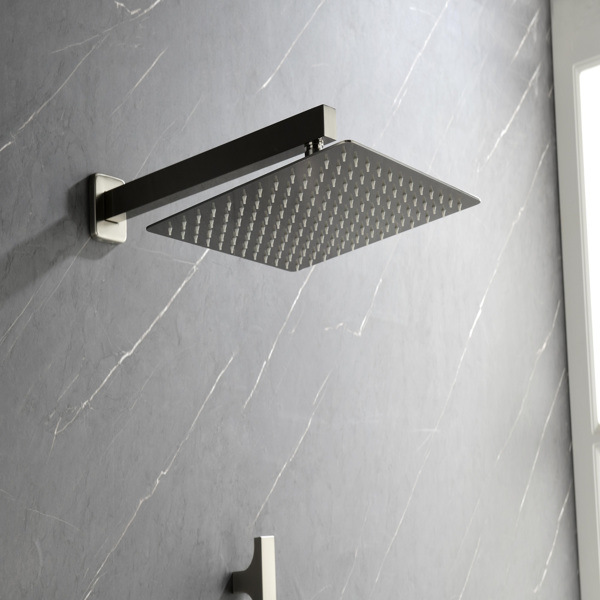 dropship Shower System with Shower Head, Hand Shower, Slide Bar, Bodysprays, Shower Arm, Hose, Valve Trim, and Lever Handles