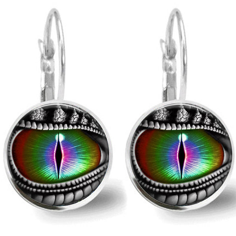 dropship Y2K Vintage Dragon Eye Time Synthetic Gemstone Earrings Retro Creative Personality Temperament Alloy Material Exquisite Gift For Women Girls