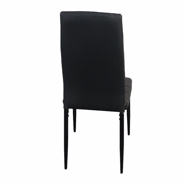 dropship 6pcs Elegant Assembled Stripping Texture High Backrest Dining Chairs Black