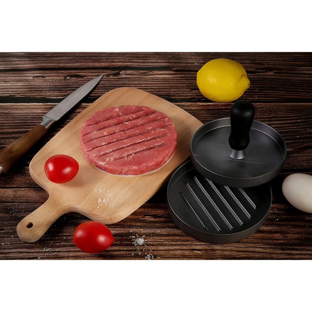 dropship 1pc Non-Stick Aluminum Burger Press - Perfect for Burgers, Patties, Meatballs, Grilling, and Kitchen Cooking - Ideal Back to School Supply