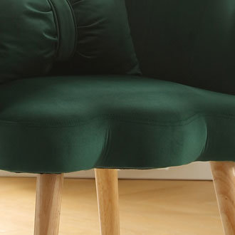 dropship Vanbow.Velvet Wooden foot casual lotus chair with waist pillow(GREEN)