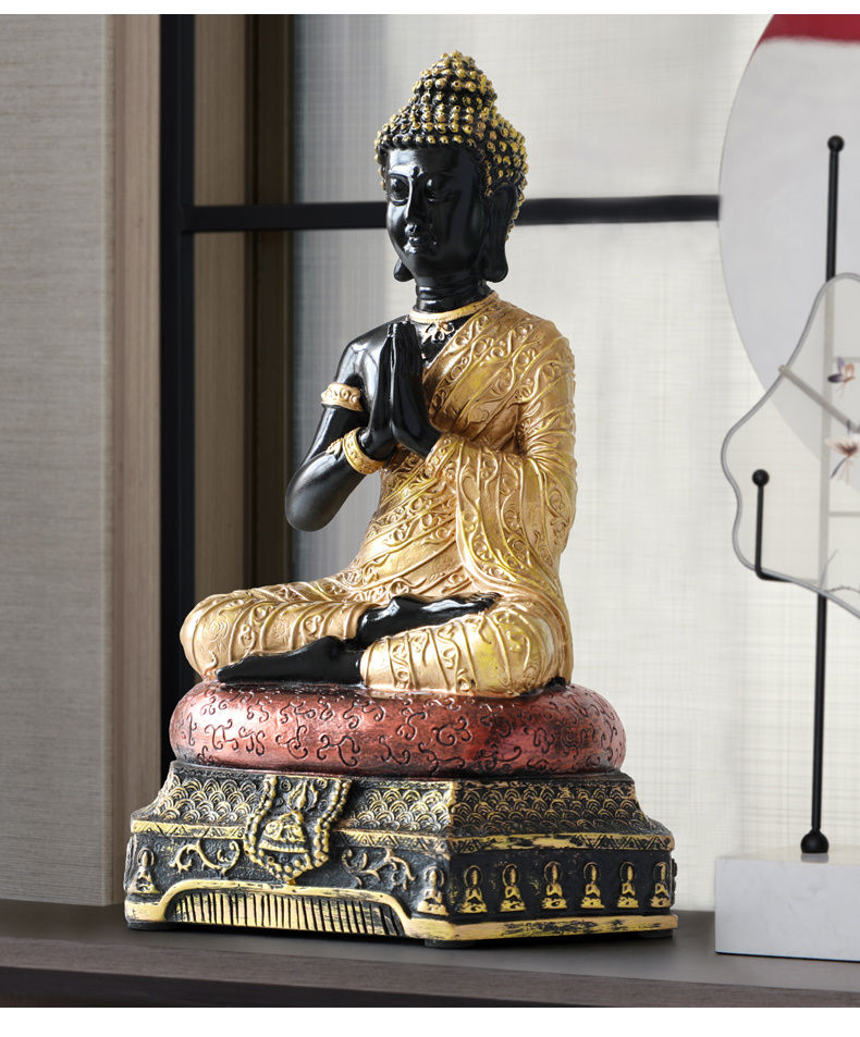 dropship Buddha Statues Thailand for Garden office home Decor Desk ornament fengshui hindu sitting Buddha figurine Decoration