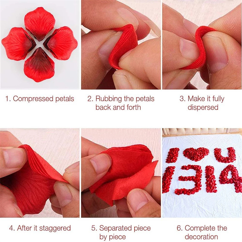 dropship Artificial Rose Petal Artificial Flower Silk Petals Valentine Day Wedding Flower Decoration Flowers