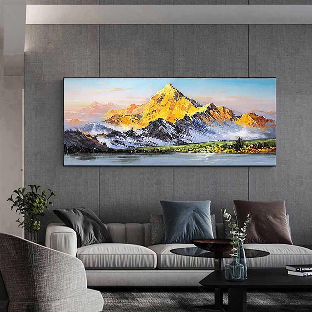 dropship Hand Painted Oil Painting Large Landscape Oil Painting Original Mountain Canvas Painting Abstract Painting Modern Art Acrylic Painting Living Room Hallway Bedroom Luxurious Decorative Painting
