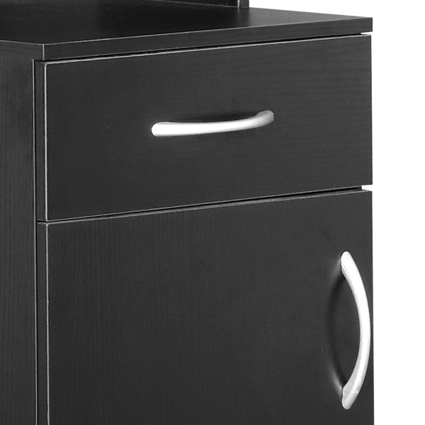 dropship FCH MDF With Triamine One Door One Drawer Three Compartments High Cabinet Bathroom Wall Cabinet Black