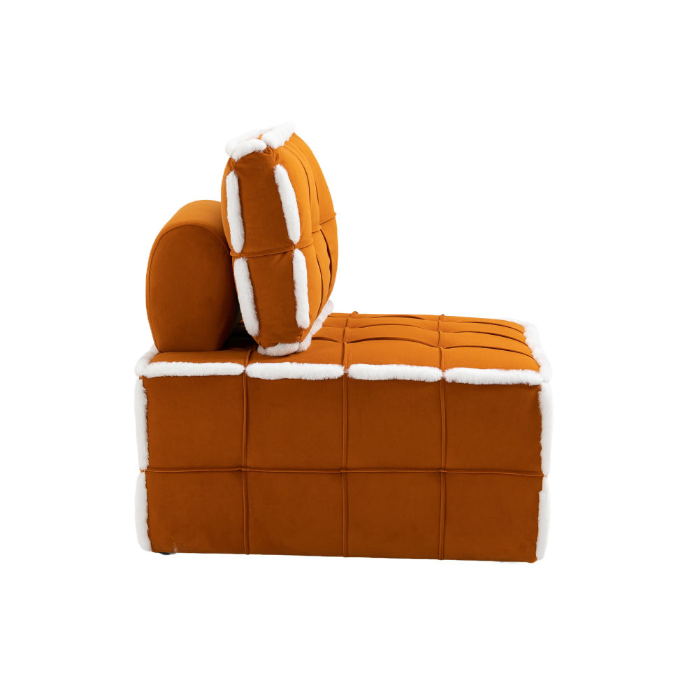 dropship COOLMORE Upholstered Deep Seat Armless Accent Single Lazy Sofa Lounge Arm Chair,Comfy Oversized Leisure Barrel Chairs for Living Room/Office/Meetingroom/Aparment/Bedroom Furniture Set