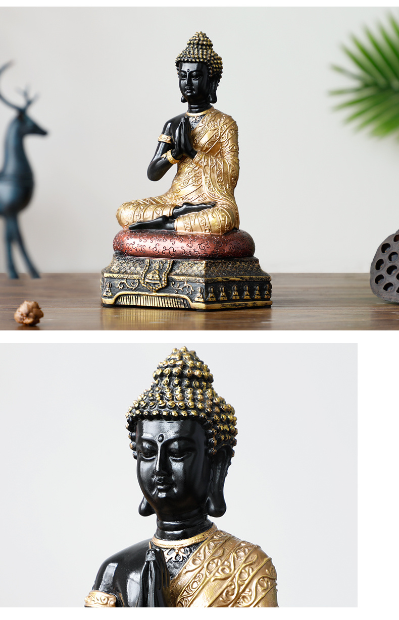 dropship Buddha Statues Thailand for Garden office home Decor Desk ornament fengshui hindu sitting Buddha figurine Decoration