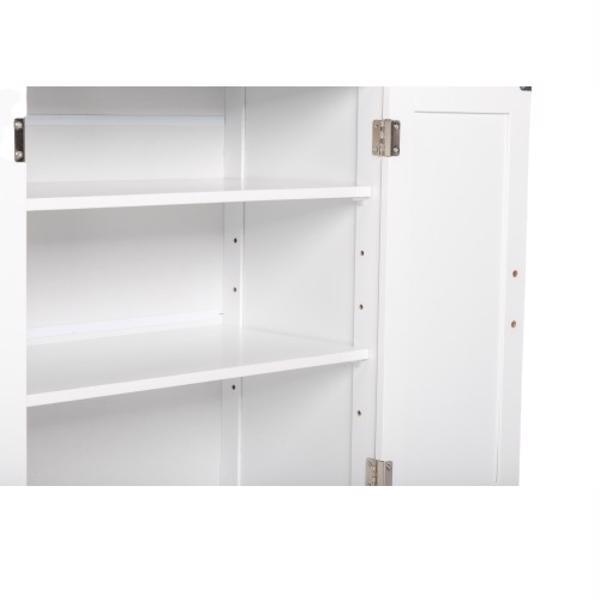 dropship [FCH] Storage Bathroom Cabinet, 2 Doors 5 Drawers Bathroom Cabinet, White