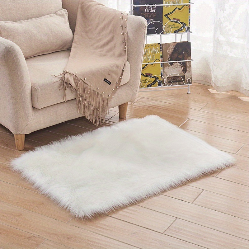 dropship 1pc, Wool Carpet Long Fur Carpet Indoor Living Room Floor Mat 23.62*35.43inch Acrylic 80% Polyester 20% Suede Fleece Bottom Long Fur Carpet