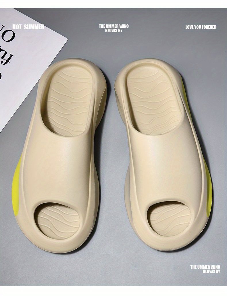dropship Men's Color Block Slides Casual Lightweight Non Slip Slippers, Open Toe Shoes For Indoor Outdoor Beach Shower, Spring And Summer
