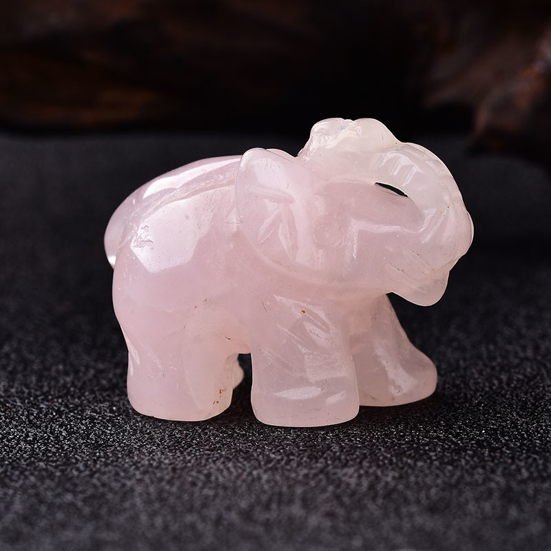 dropship 1PC Natural Crystal Amethyst Elephant Obsidian Animals Stone