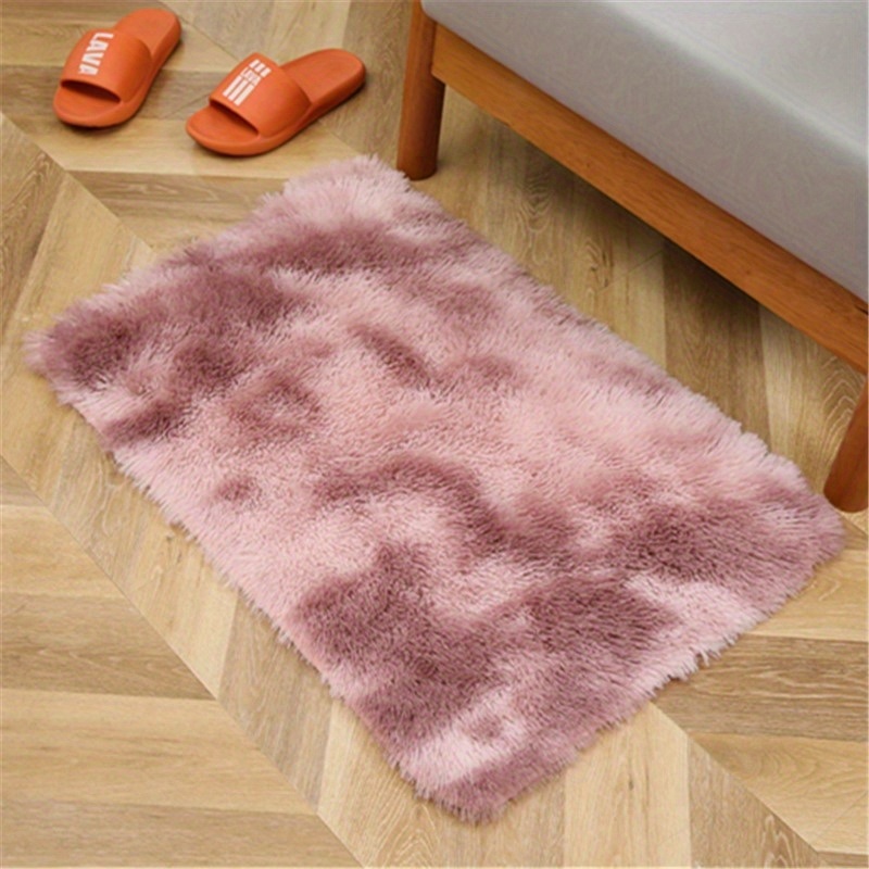 dropship 1pc, Tie-Dyed Plush Shag Furry Area Rug for Bedroom, Living Room, Nursery, and Kids Room - Ultra Soft and Fluffy, Washable, Non-Shedding, and Perfect for Home Decor and Room Decor