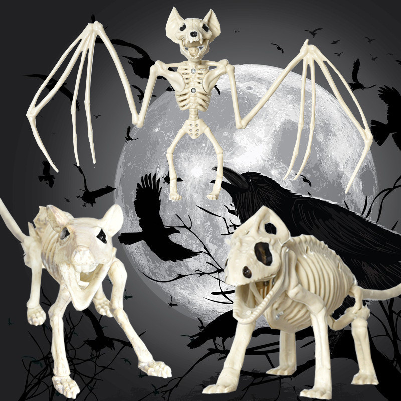 dropship Spook Up Your Halloween Decor with This Vivid Bat Skeleton Model