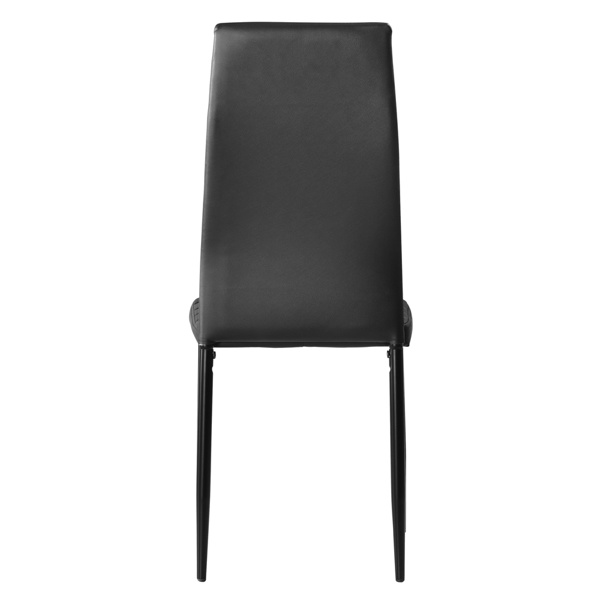 dropship 6pcs Elegant Assembled Stripping Texture High Backrest Dining Chairs Black