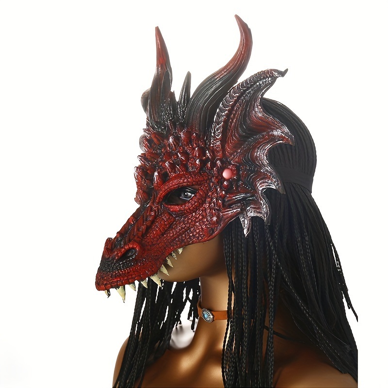dropship 1pc Party Masquerade Cosplay Dragon Mask Halloween Easter Performance Props Mask PU Material Mask