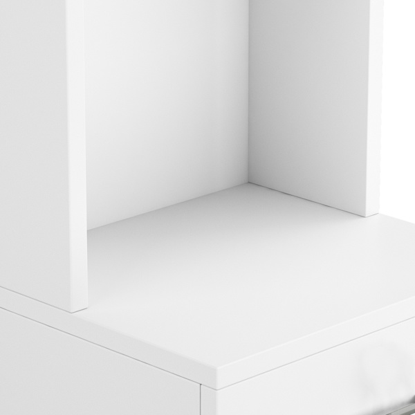 dropship FCH Standing 5 Compartments 1 Drawer 1 Door MDF Barber Cabinet White