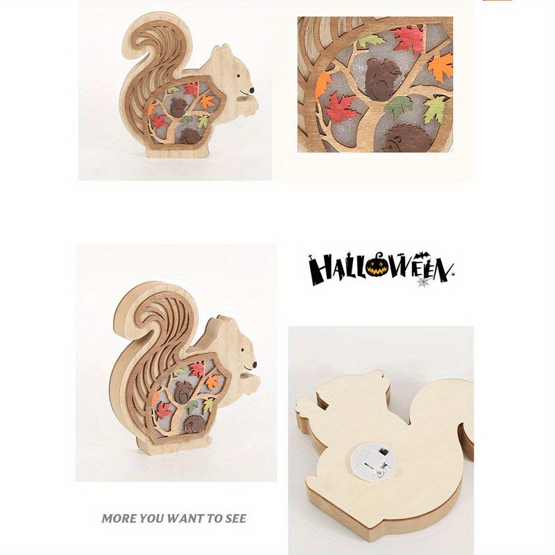 dropship 1pc, Creative Wooden Crafts Owl Squirrel Ornaments, Wooden Animal Maple Leaf Acorn Home Decoration, Suitable For Office Decoration, Bedroom Decoration, Home Decoration, Holiday Gifts(Multiple Options)