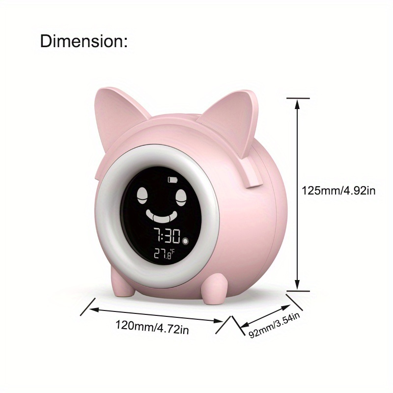 dropship 1pc Sleep Training Clock with Night Light, Sound Machine, Nap Timer, Snooze, Indoor Temperature, and Digital Wake Up Clock for Toddlers - Perfect for Boys and Girls Bedroom - Pink/Blue