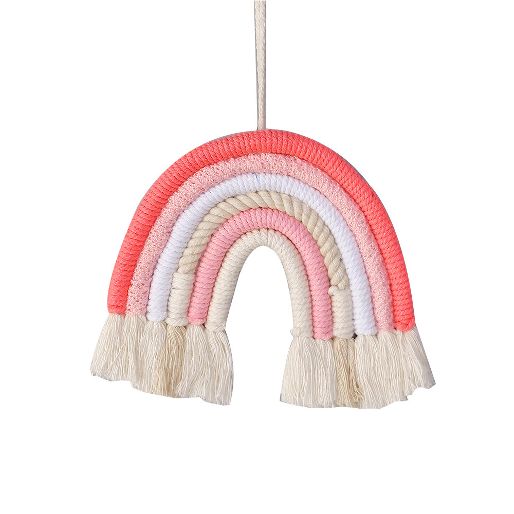 dropship 1pc Vibrant Rainbow Macrame Wall Hanging - Stunning Home Decor for Living Room, Bedroom, and More