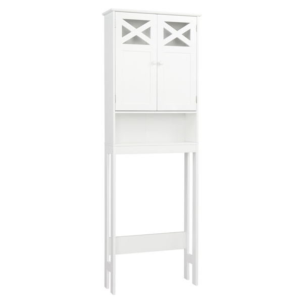 dropship FCH Double Door Fork Toilet Cabinet White
