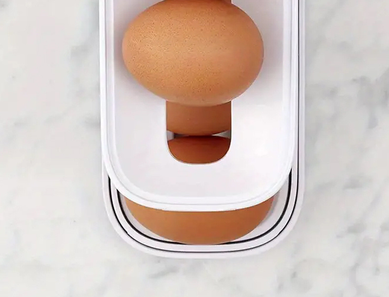 dropship 1pc Rolling Refrigerator Egg Dispenser, Space-Saving Holder For Fridge Storage Anti-fall Egg Tray, Egg Rack Tray For Refrigerator, Kitchen Supplies