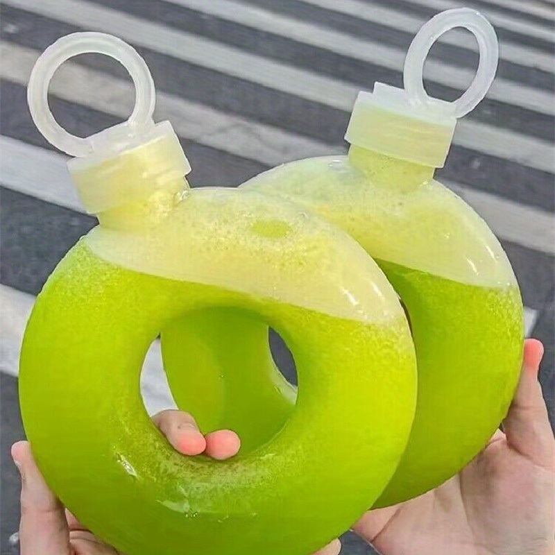 dropship Kawaii Doughnut Water Bottle, PP Plastic Heat-resistant Water Cup Suitable For Adults And Children Daily Carrying And Outdoor Hiking Camping Trips