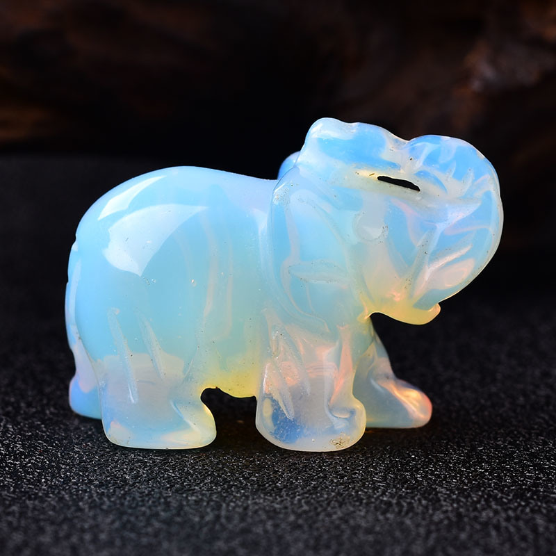 dropship 1PC Natural Crystal Amethyst Elephant Obsidian Animals Stone