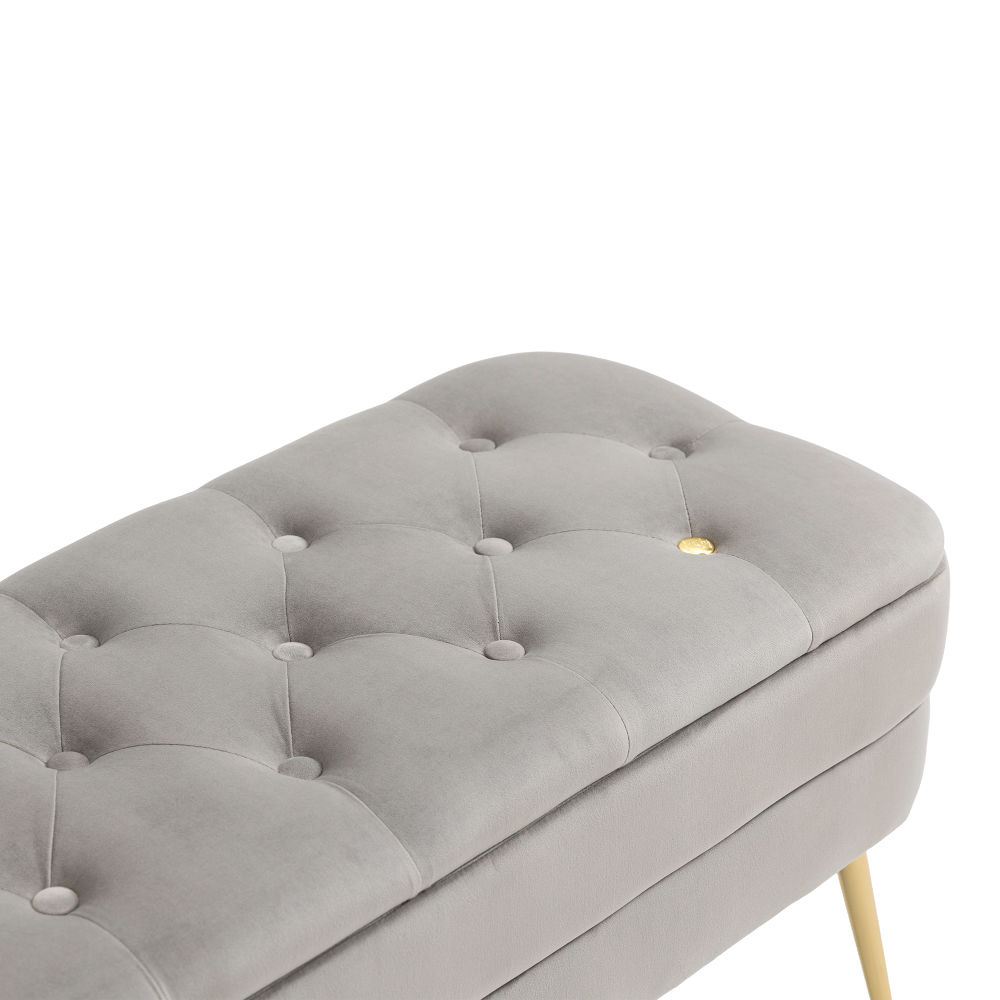 dropship COOLMORE Storage Ottoman, Bedroom End Bench,Upholstered Fabric Storage Ottoman with Safety Hinge, Entryway Padded Footstool, Ottoman Bench for Living Room & Bedroom
