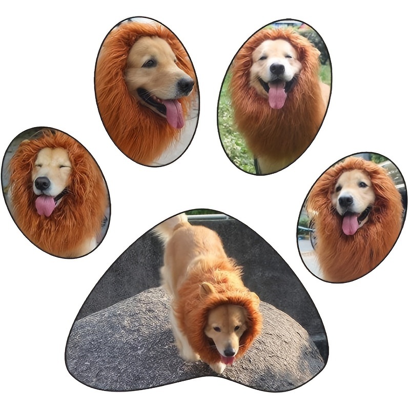 dropship Adjustable Lion Wig with Ears for Dogs - Cute and Fun Mane Costume for Your Pet