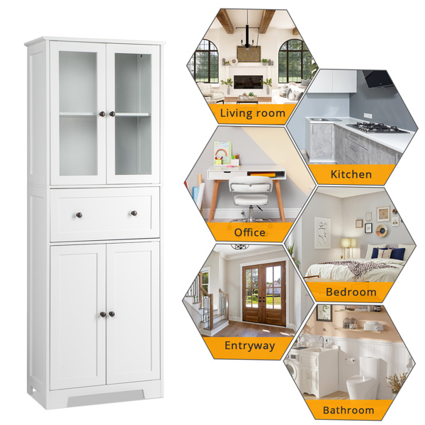 dropship FCH MDF Spray Paint 4 Doors 1 Pump Bathroom Cabinet White
