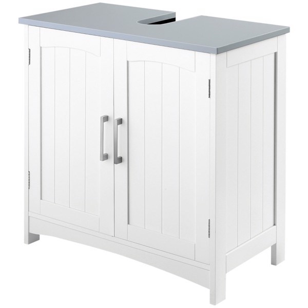 dropship Pedestal Sink Storage Cabinet, Under Sink Cabinet with Double Doors, White-AS