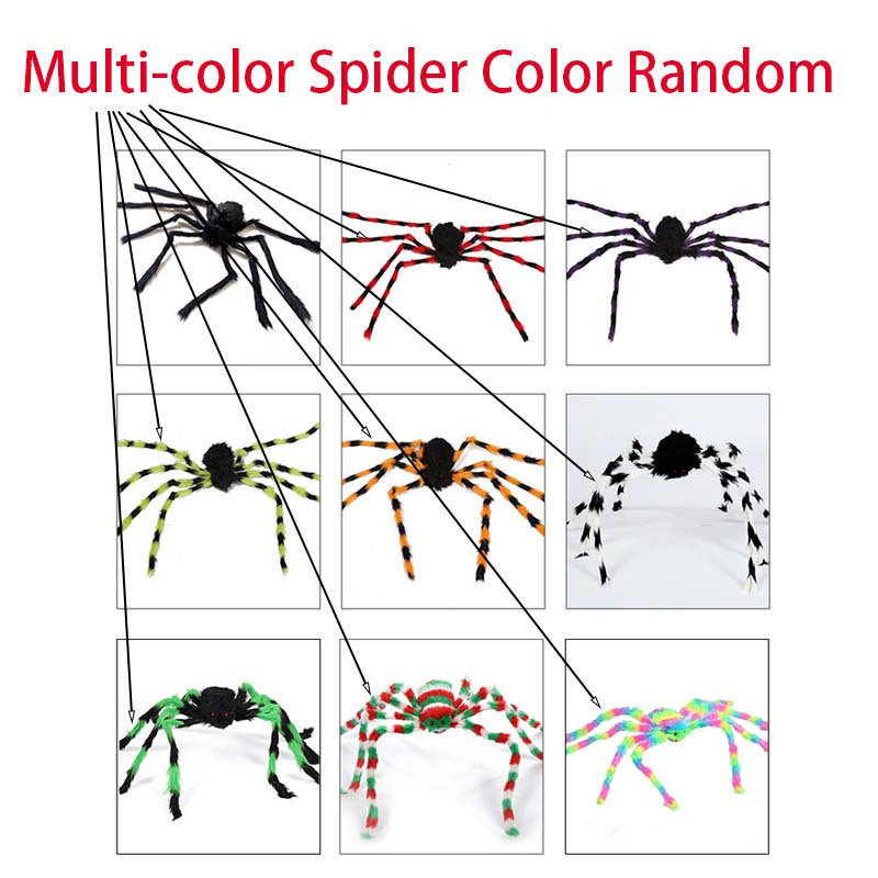 dropship Halloween Giant Black Plush Spider Decoration Props, Outdoor Halloween Party Decor