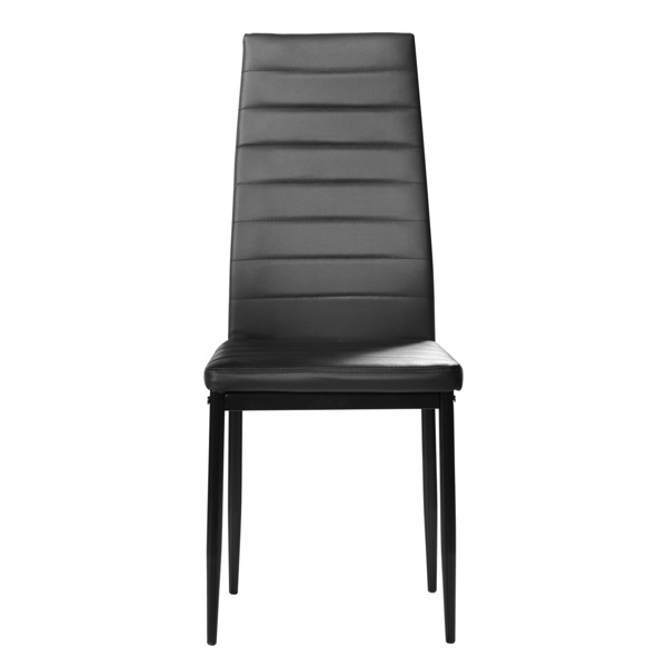 dropship 6pcs Elegant Assembled Stripping Texture High Backrest Dining Chairs Black