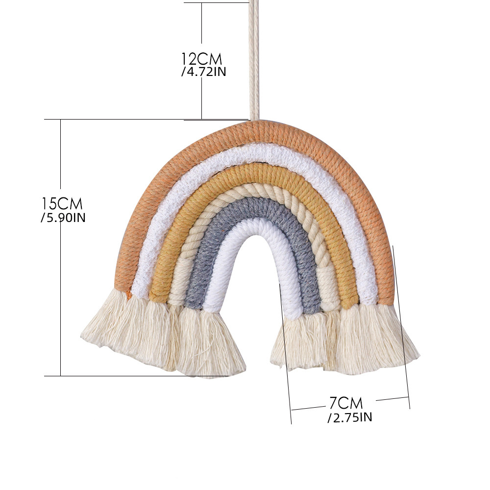 dropship 1pc Vibrant Rainbow Macrame Wall Hanging - Stunning Home Decor for Living Room, Bedroom, and More