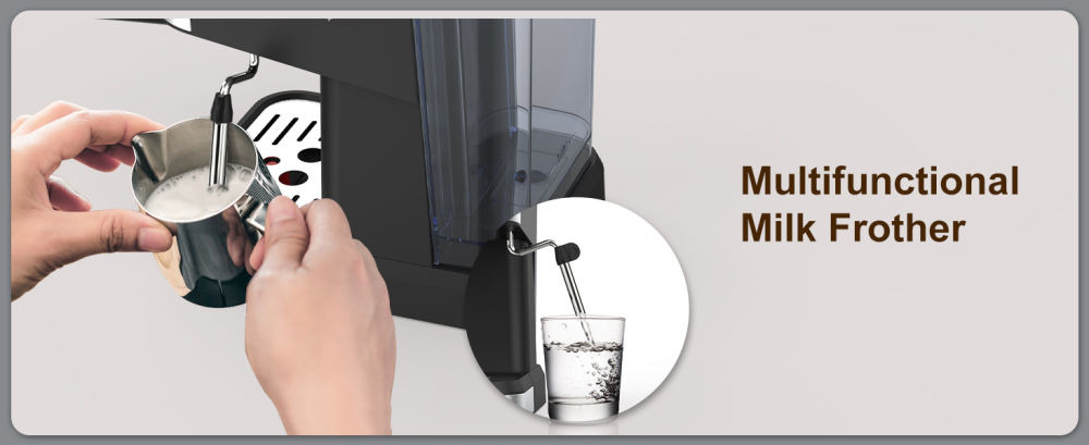 dropship Espresso Machine with Milk Frother, 20 Bar Pump Pressure Coffee Machine, 1.5L/50oz Removable Water Tank, 1050W Semi-Automatic Espresso/Latte/Cappuccino Machines for Home Barista, Office