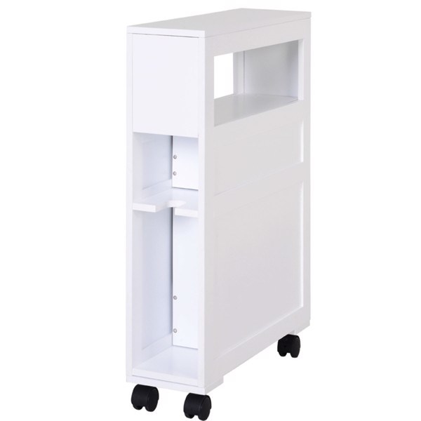 dropship Bathroom Side Storage Cabinet - White