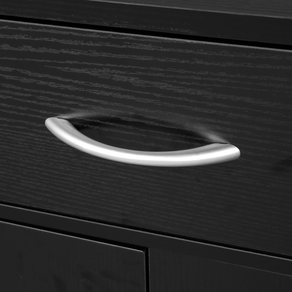 dropship FCH MDF With Triamine Double Doors And Five Drawers Bathroom Cabinet Black